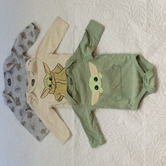 Star Wars One Pieces Star Wars Baby Yoda Onesies Set Of 3 3 Months Poshmark